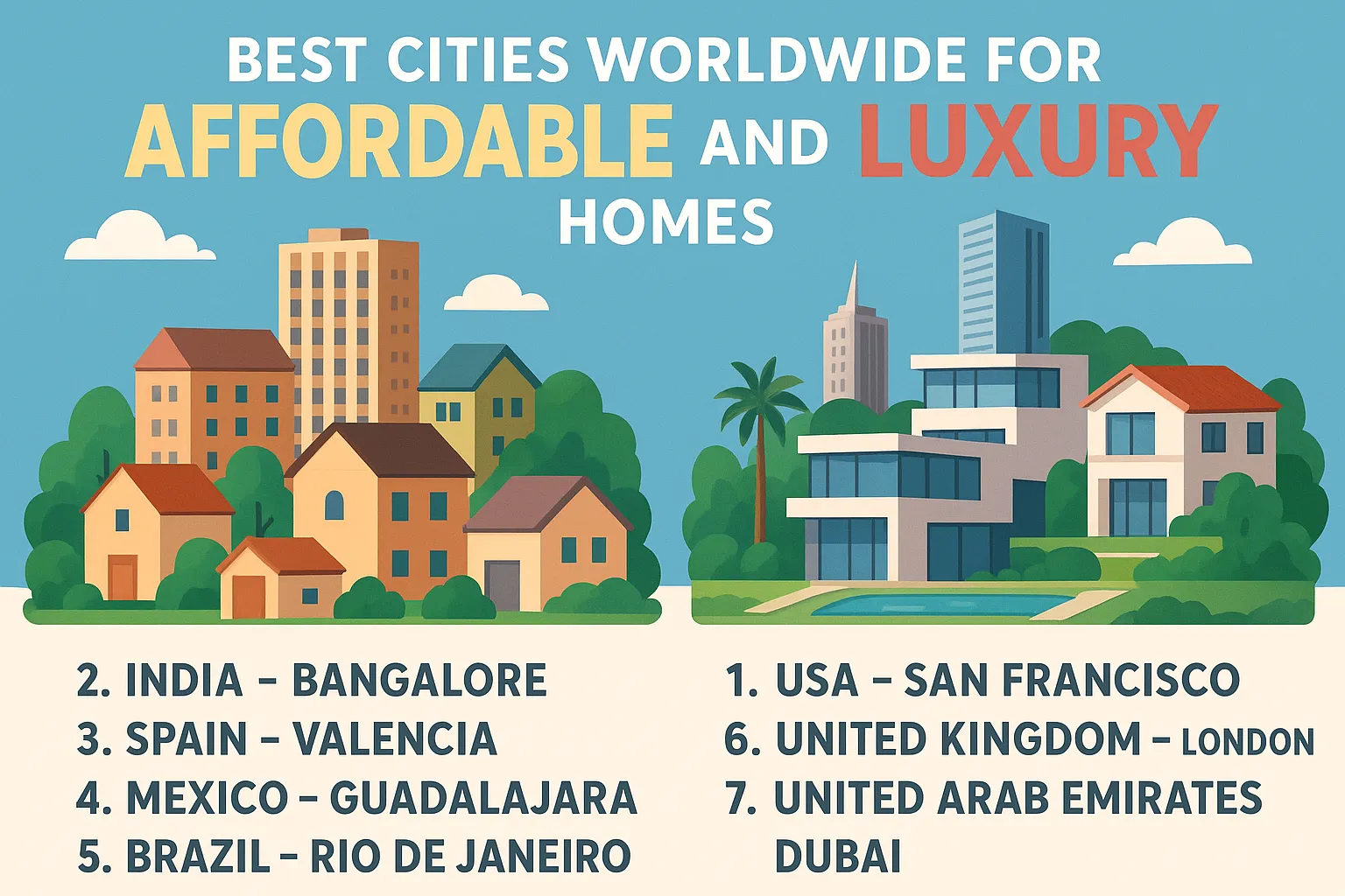 Best Cities Worldwide for Affordable and Luxury Homes