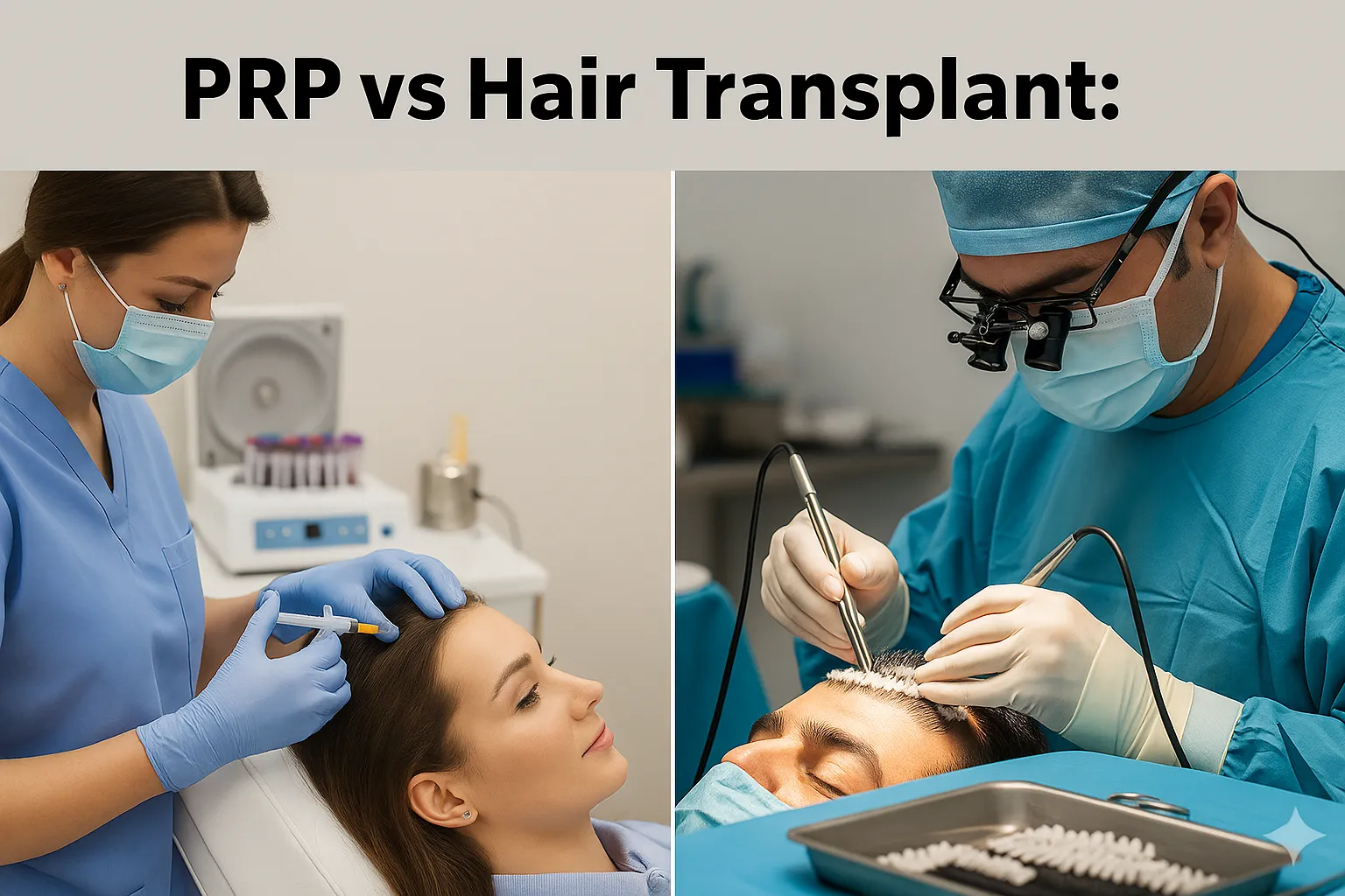 PRP vs Hair Transplant-Best Hair Loss Solution in 2025-26 - PRP Vs Hair Transplant