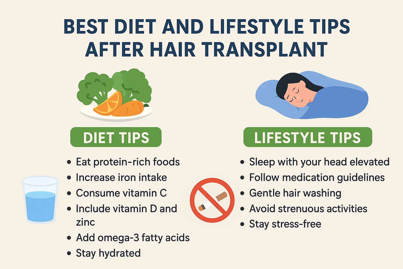 Best Diet and Lifestyle Tips After Hair Transplant - Best Diet Lifestyle Hair Transplant